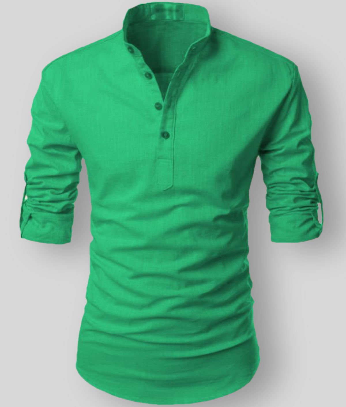     			Life Roads - Turquoise Cotton Men's Shirt Style Kurta ( Pack of 1 )