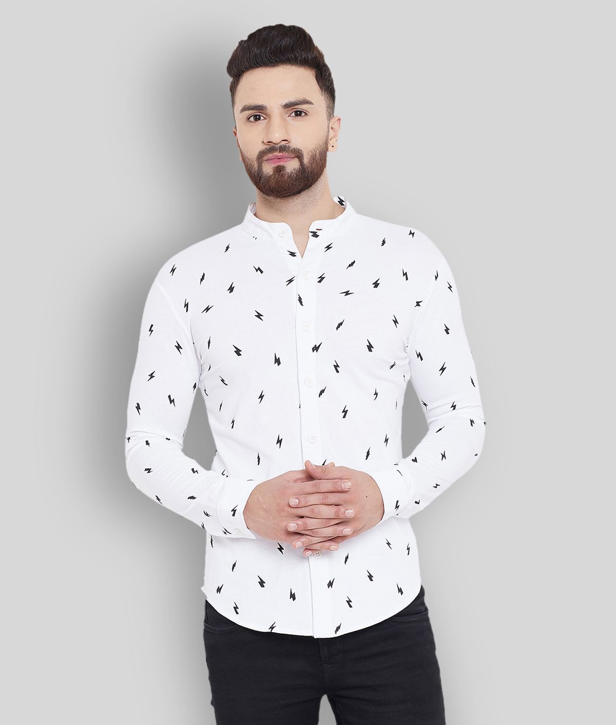Gritstones - White Cotton Regular Fit Men's Casual Shirt ( Pack of 1 )