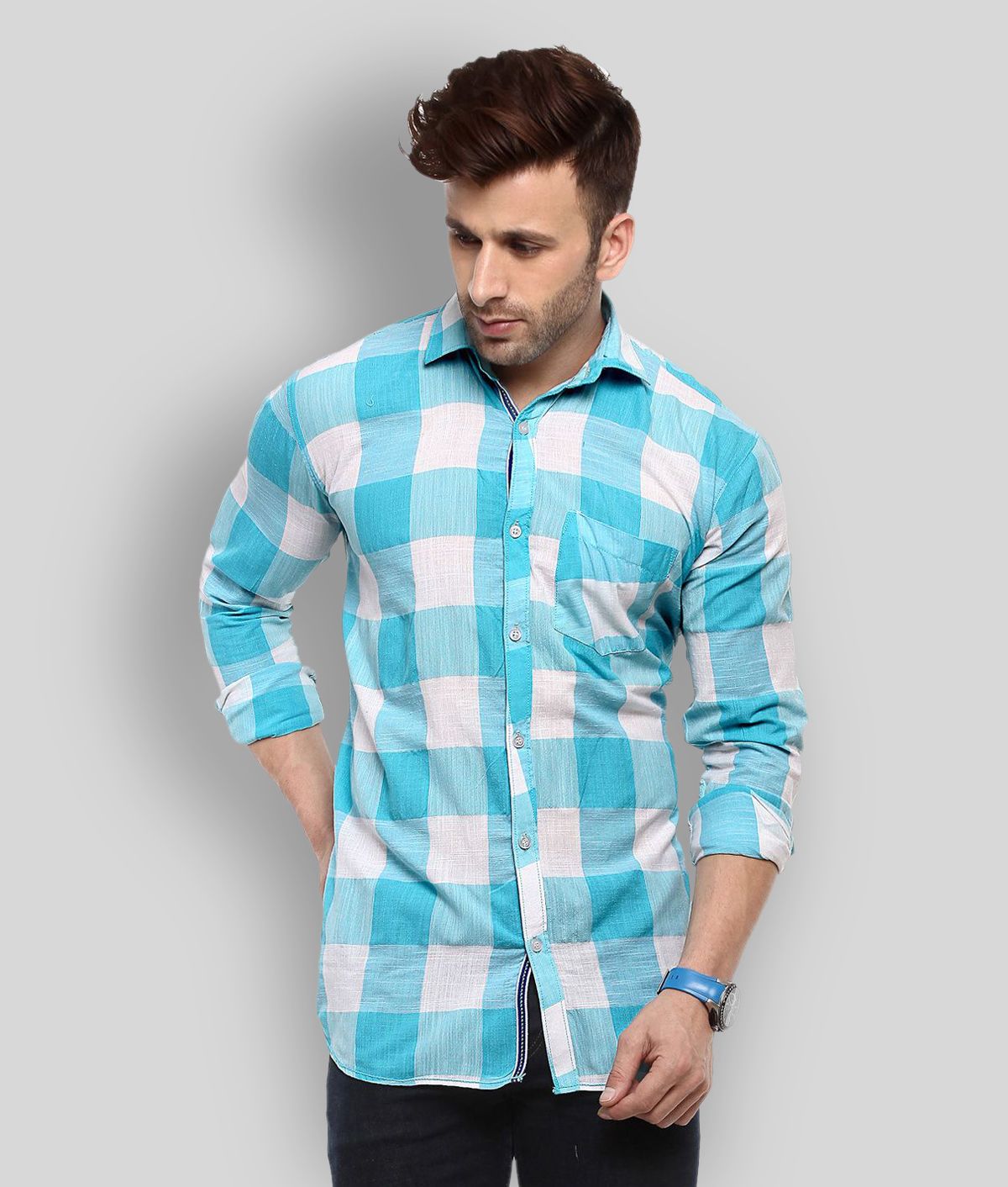     			Hangup - Multicolor Cotton Blend Regular Fit Men's Casual Shirt (Pack of 1)