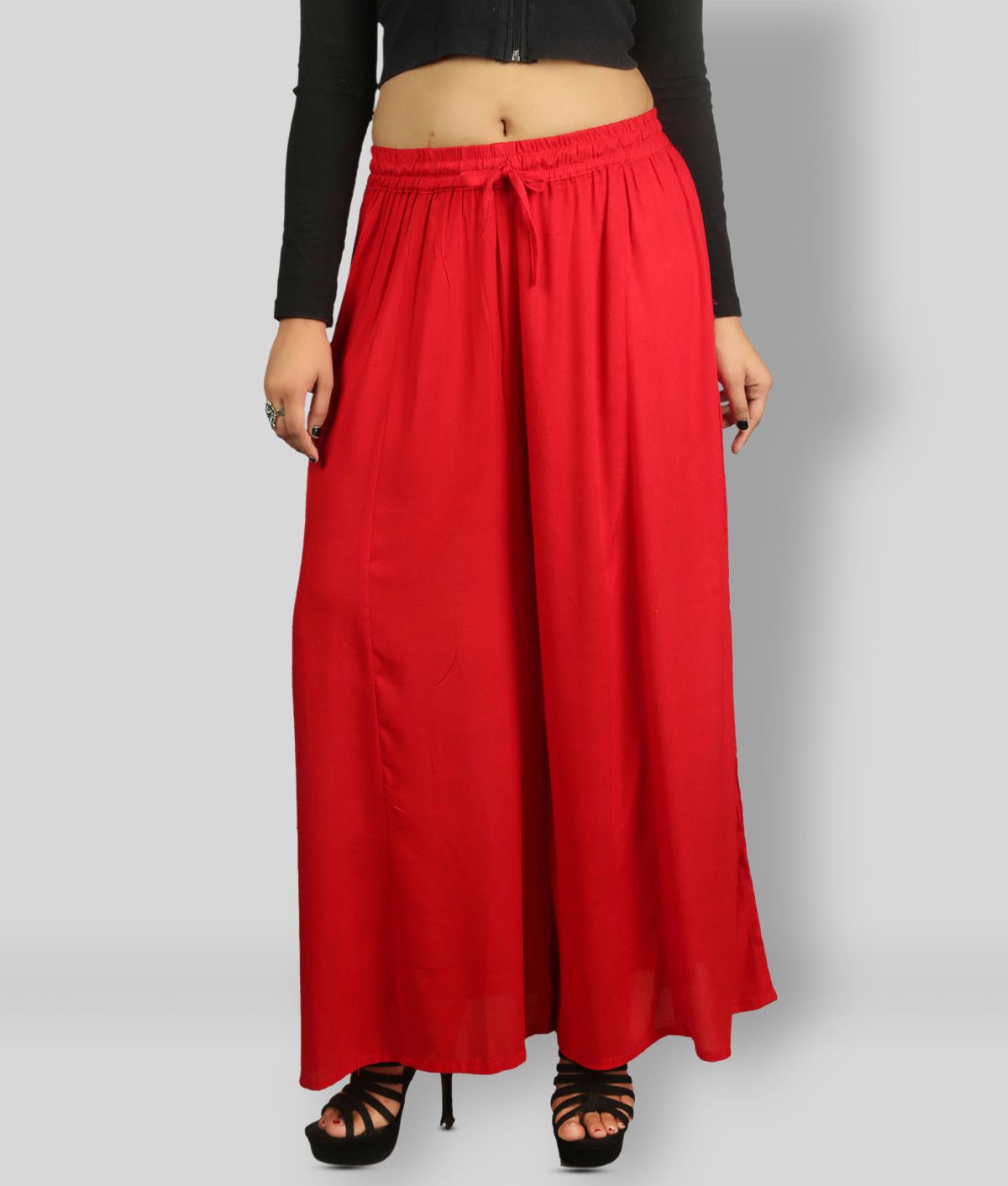     			Lee Moda - Red Rayon Straight Women's Palazzos ( Pack of 1 )