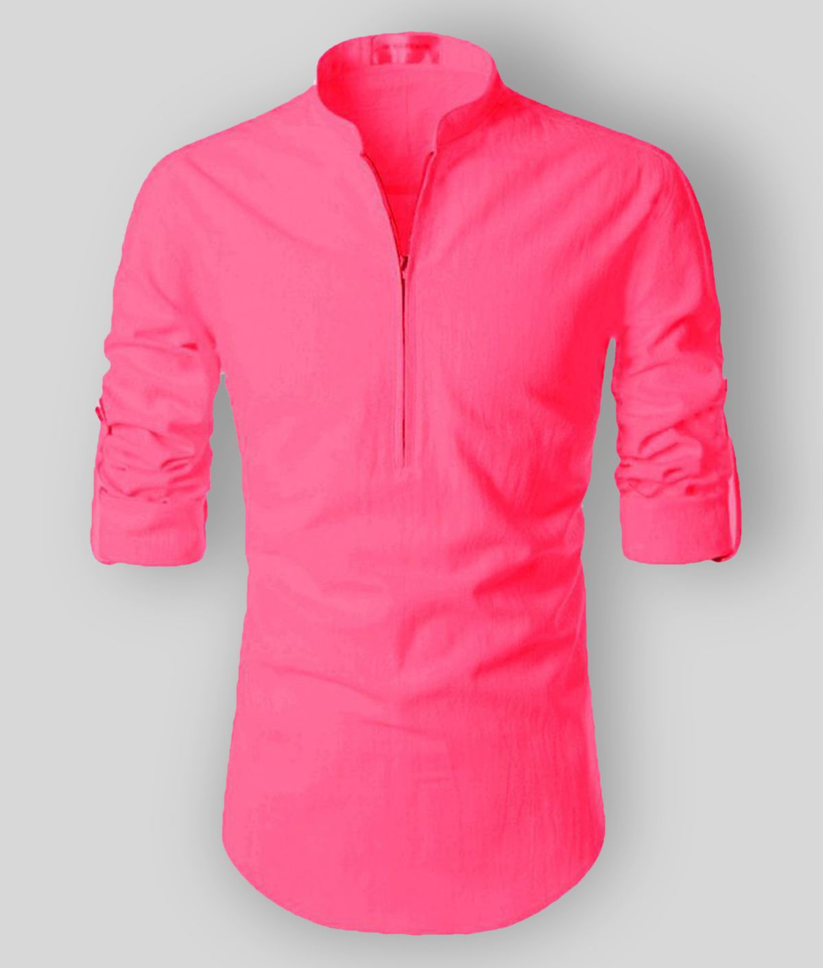     			Vida Loca - Pink Cotton Men's Shirt Style Kurta ( Pack of 1 )