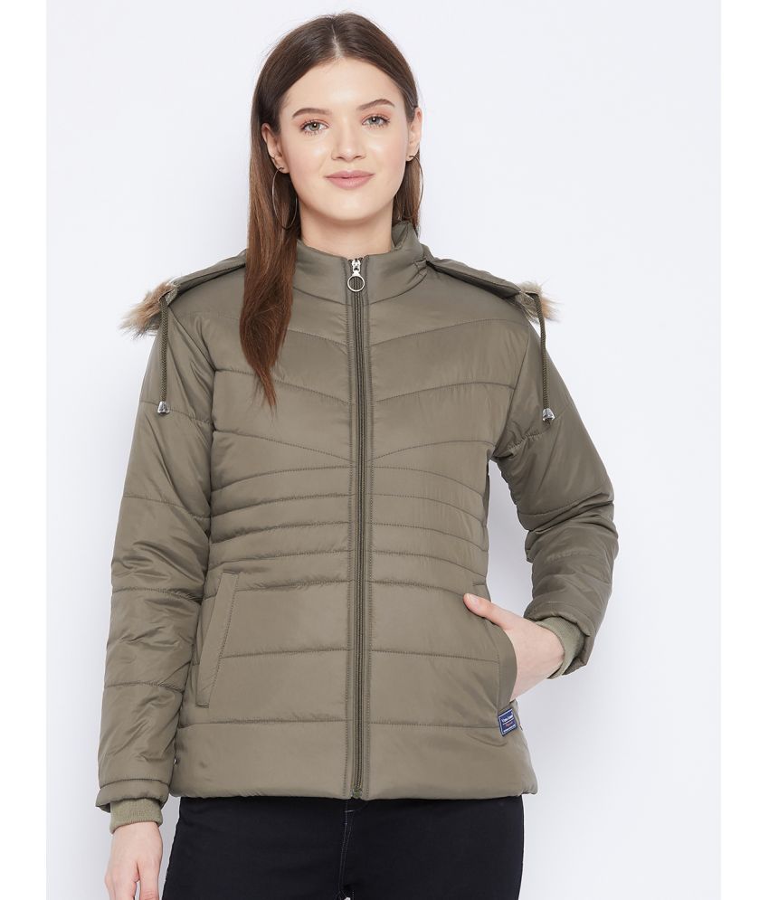     			VERO AMORE Polyester Blend Green Parka Jackets Single