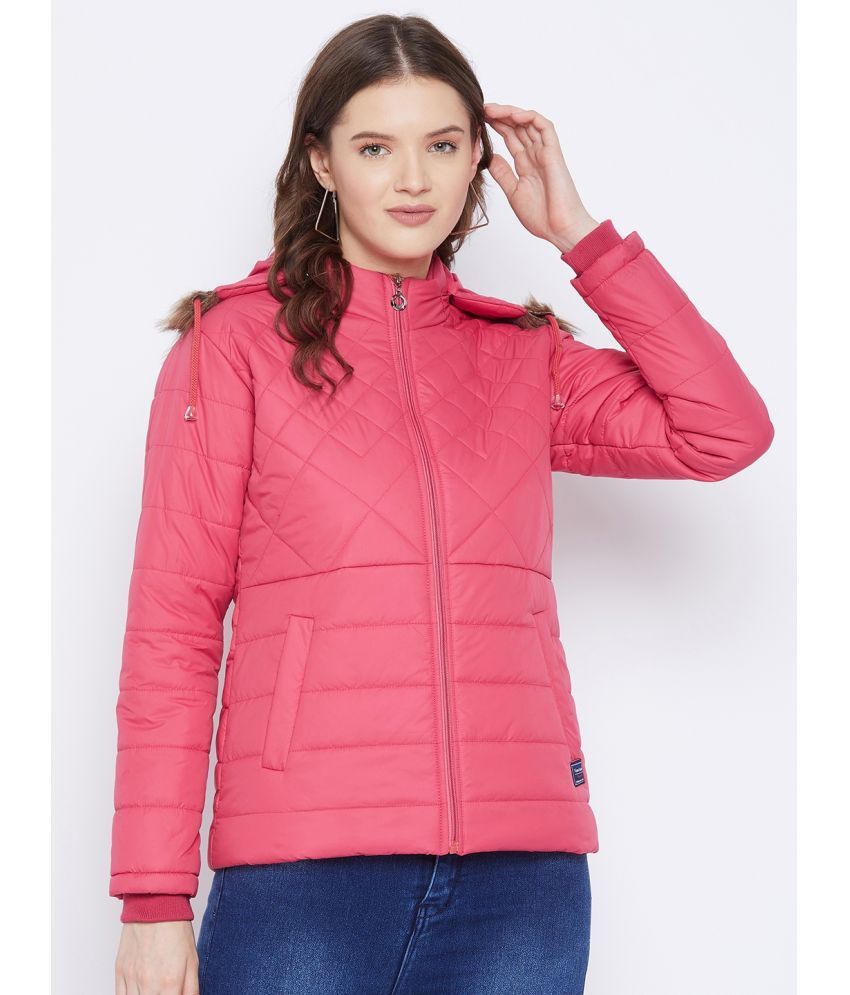     			VERO AMORE Polyester Blend Pink Parka Jackets Single