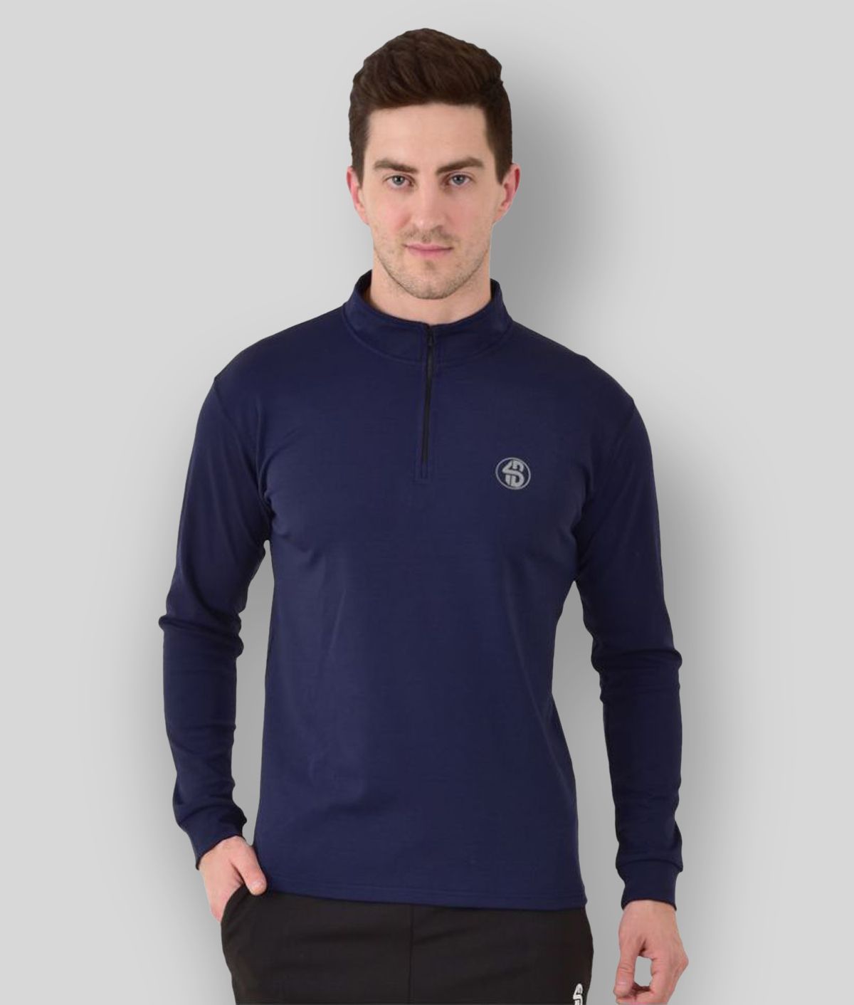     			Forbro Navy Polyester Lycra T-Shirt Single Pack