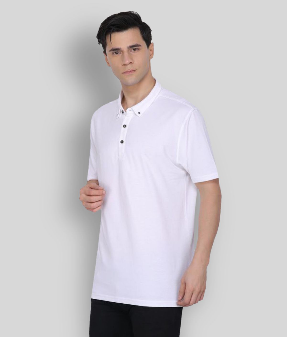 Buy Nimble White Cotton Polo T-Shirt Online at Best Price in India ...