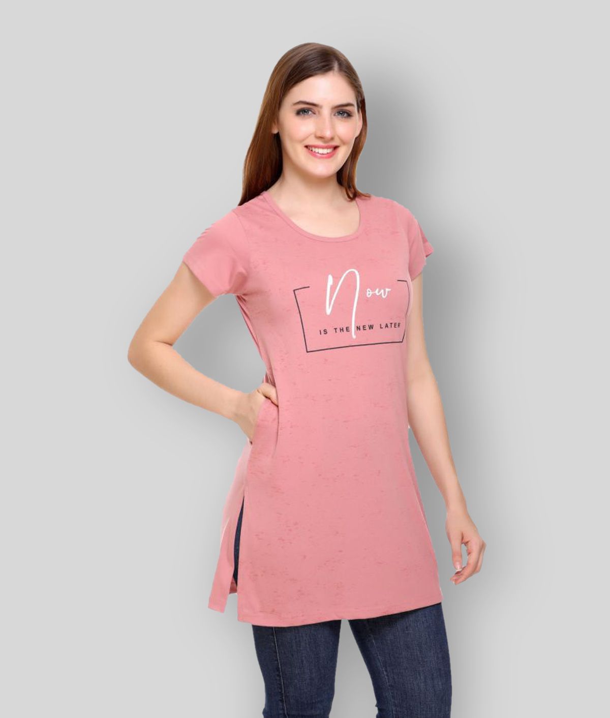     			White Moon - Fluorescent Pink Cotton Blend Regular Fit Women's T-Shirt ( Pack of 1 )