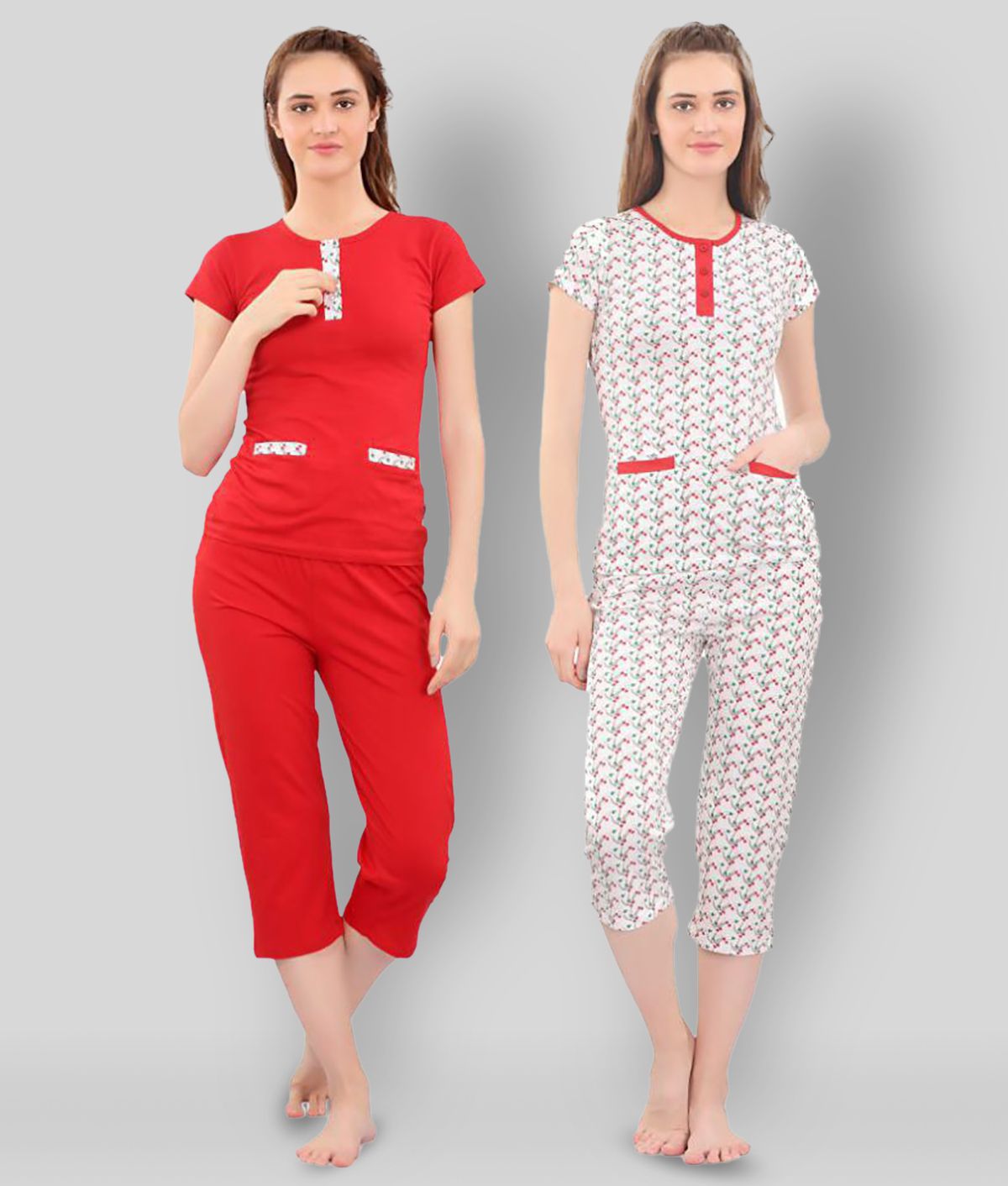     			Zebu - Multicolor Cotton Women's Nightwear Nightsuit Sets
