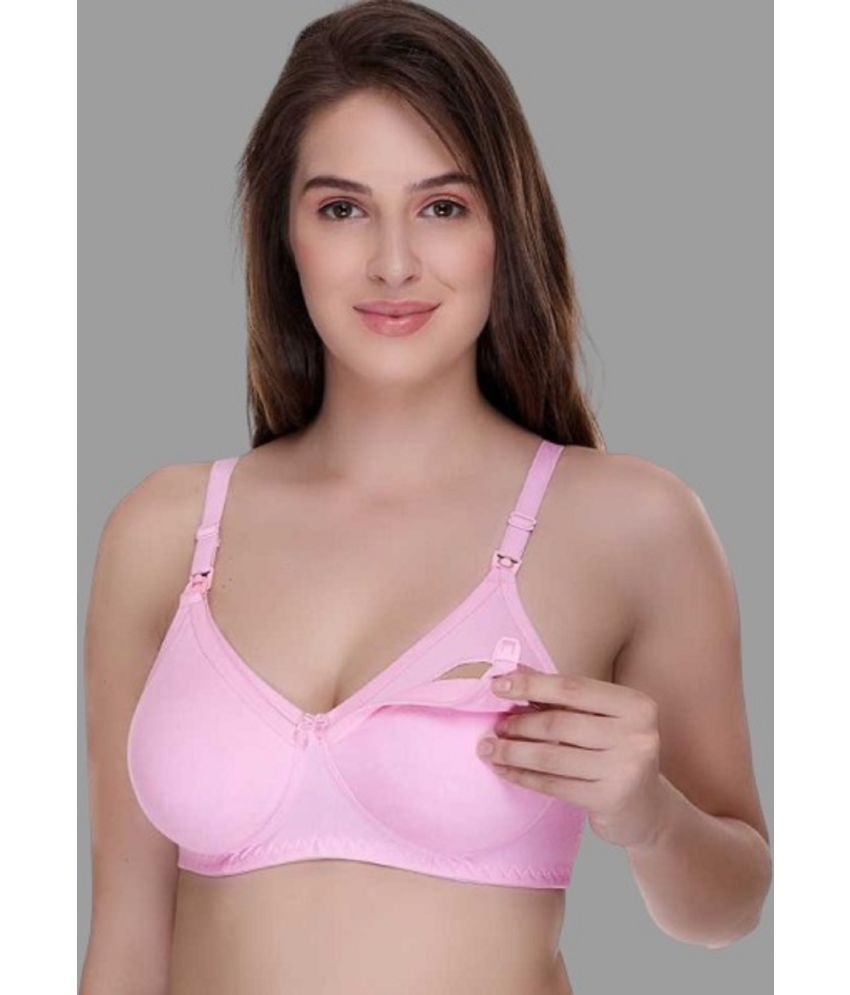     			Zourt - Pink Cotton Solid Women's Maternity Bra ( Pack of 1 )