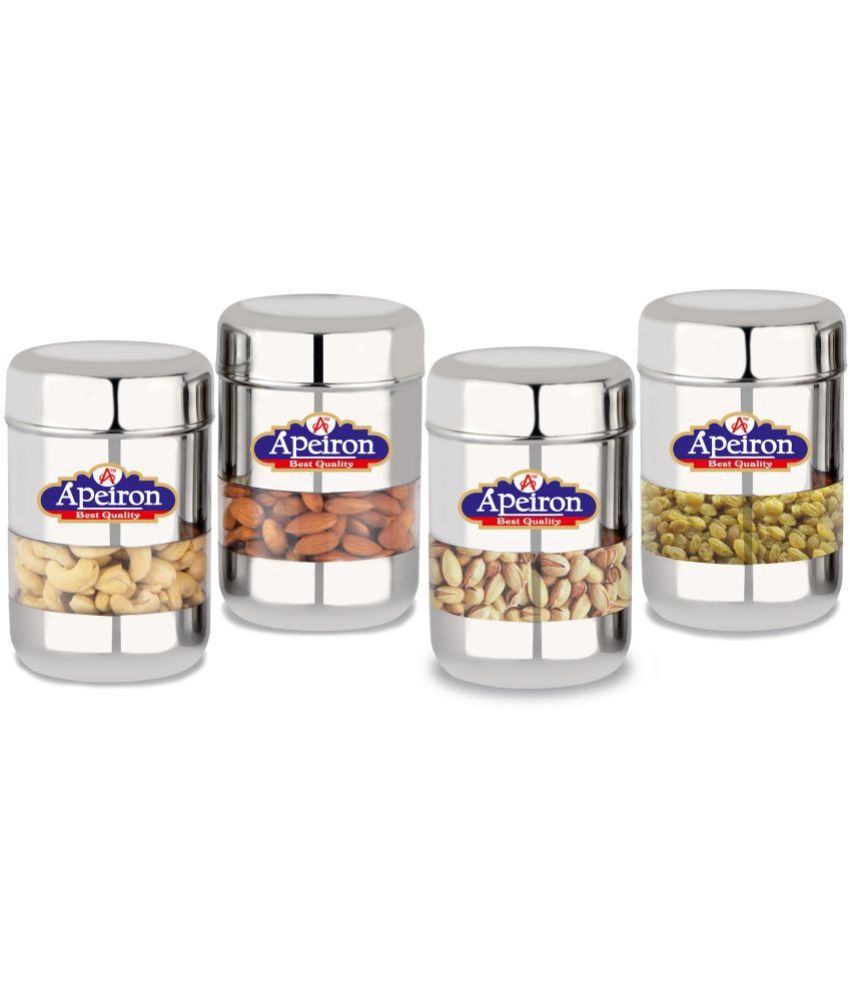    			APEIRON - Silver Steel Food Container ( Pack of 4 )