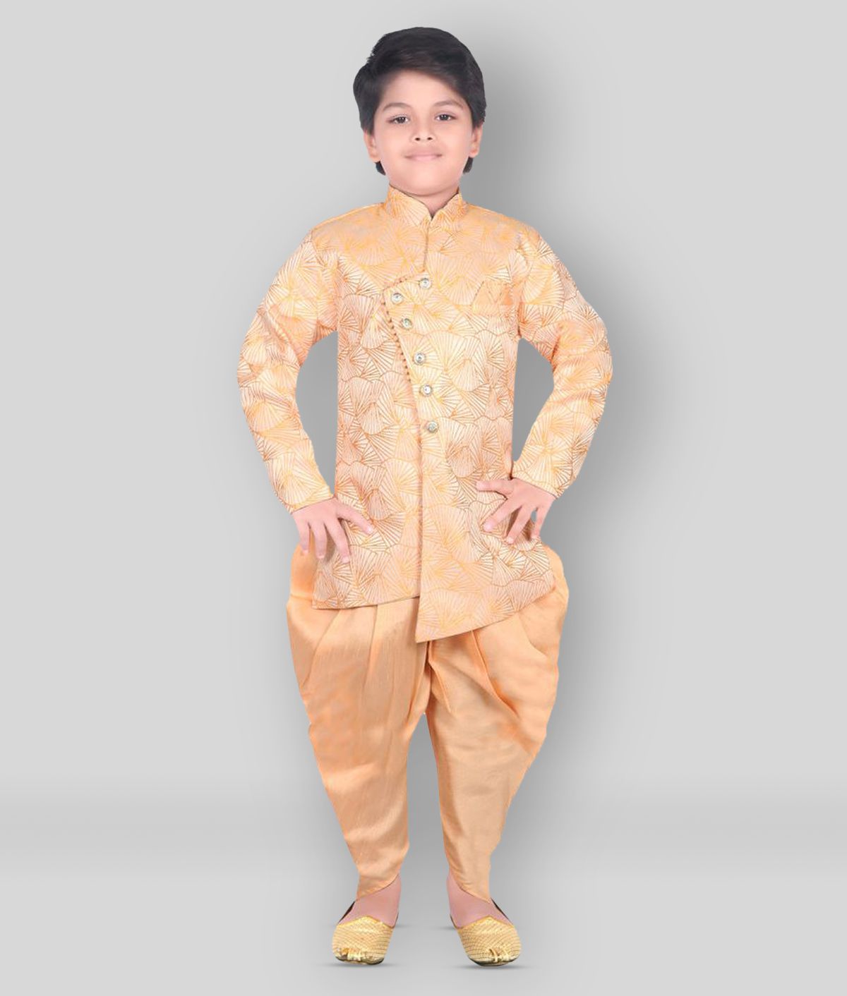     			Ahhaaaa Ethnic Wear Sherwani and Dhoti Pant For Kids and Boys (Orange, 2-3 Years)