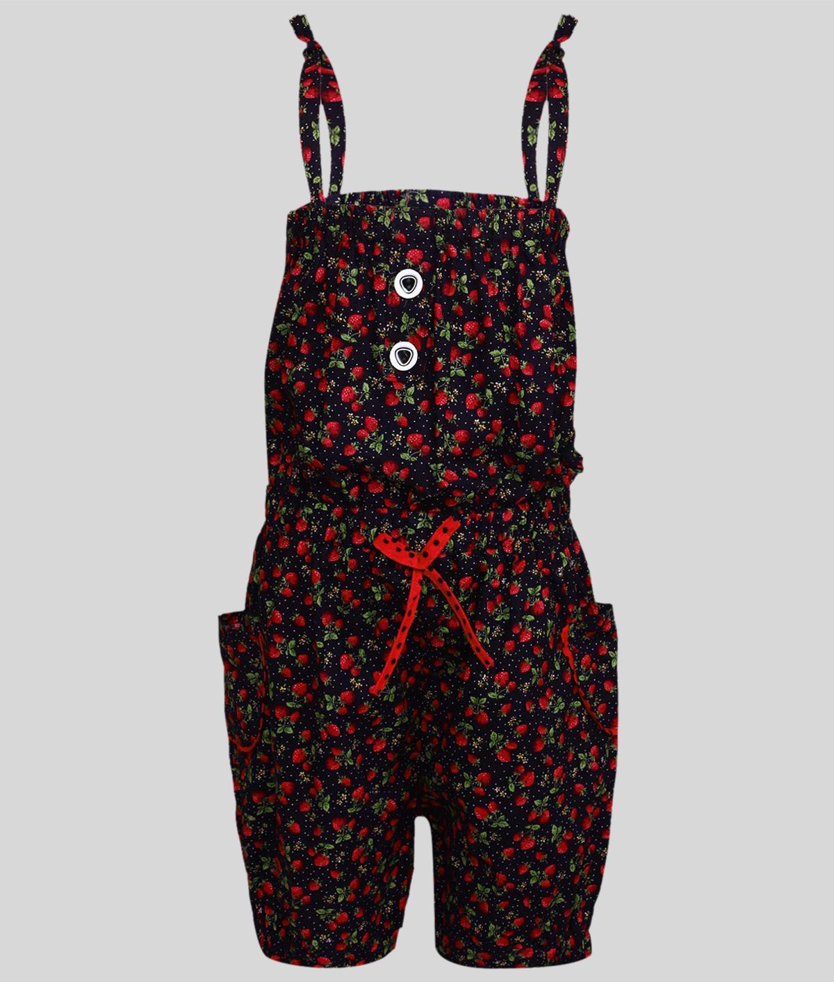     			Cherry Tree - Dark Red Cotton Girls Jumpsuit ( Pack of 1 )