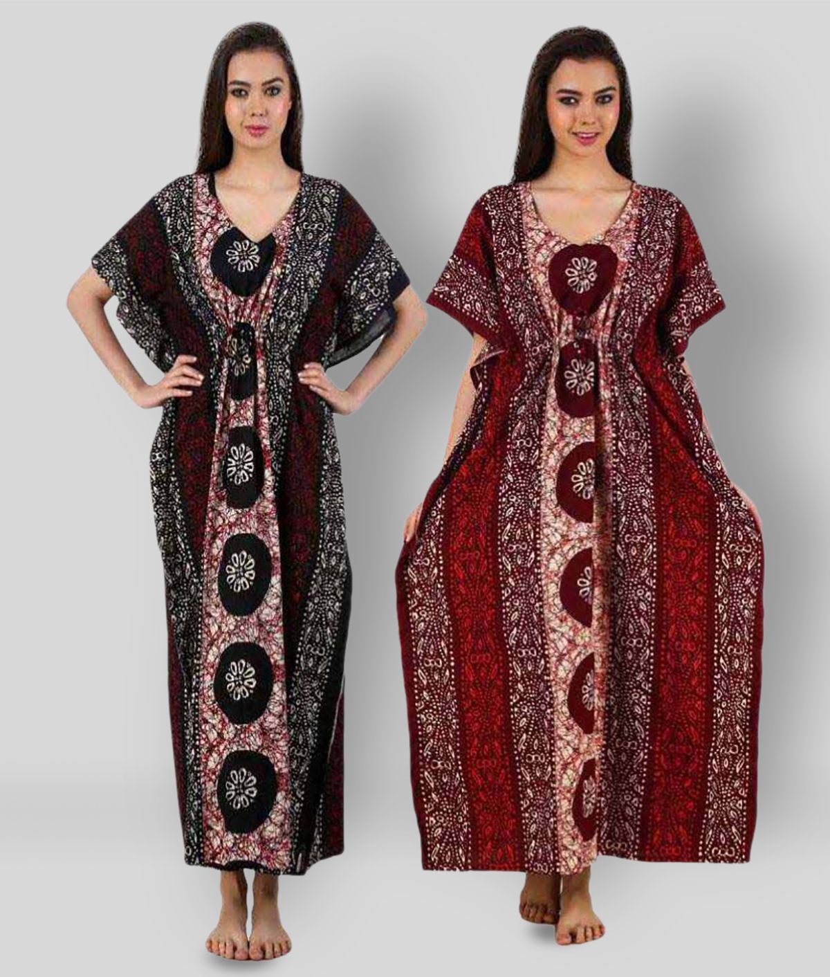     			Masha - Multicolor Cotton Women's Nightwear Nighty & Night Gowns ( Pack of 2 )