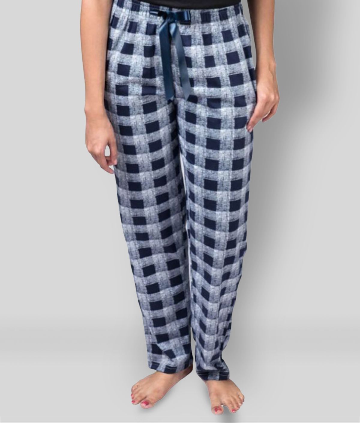     			Nite Flite - Navy Blue Cotton Women's Nightwear Pyjama
