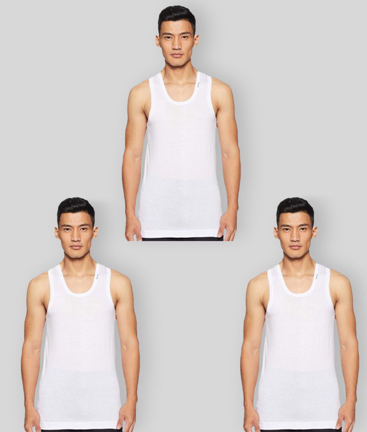 Rupa Frontline - White Cotton Men's Vest ( Pack of 3 )