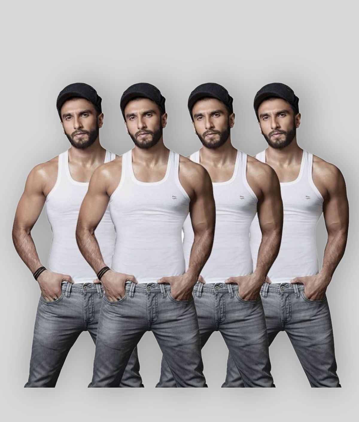     			Rupa - White Cotton Men's Vest ( Pack of 4 )