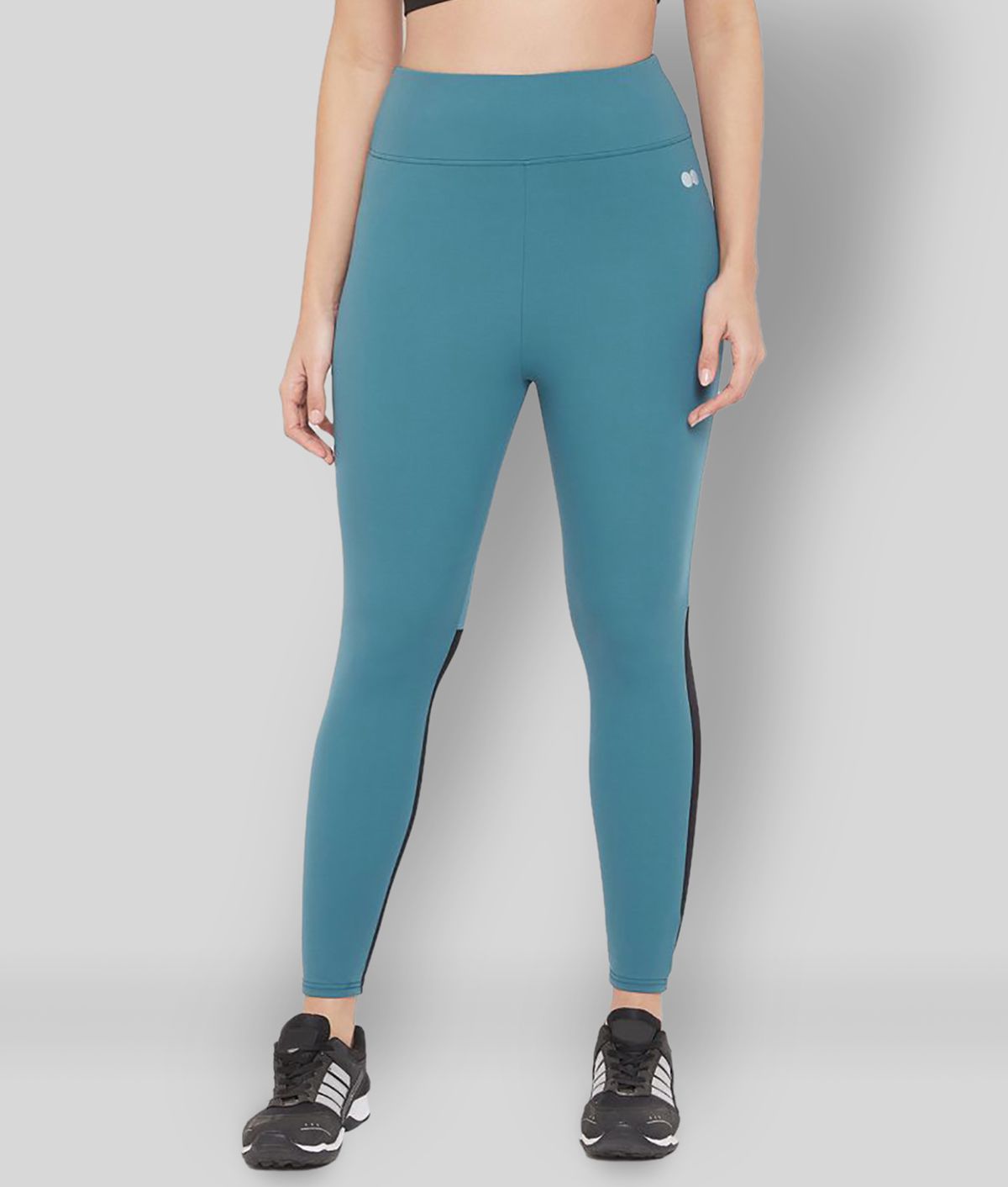     			Clovia Blue Polyester Solid Tights - Single