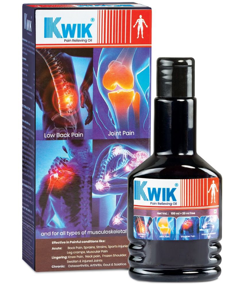     			Kwik Pain Relief Oil For Joint, Back, Knee, Shoulder & Muscle Pain, 120ml