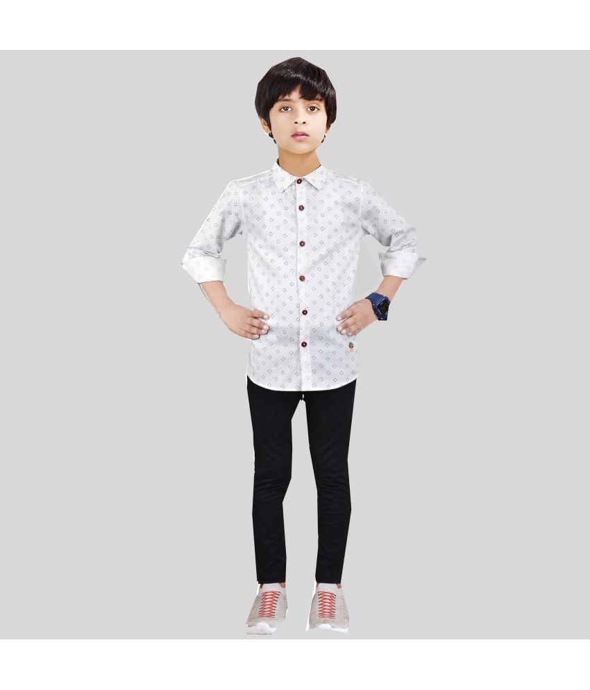     			Made In The Shade - White Cotton Boys Shirt & Pants ( Pack of 1 )