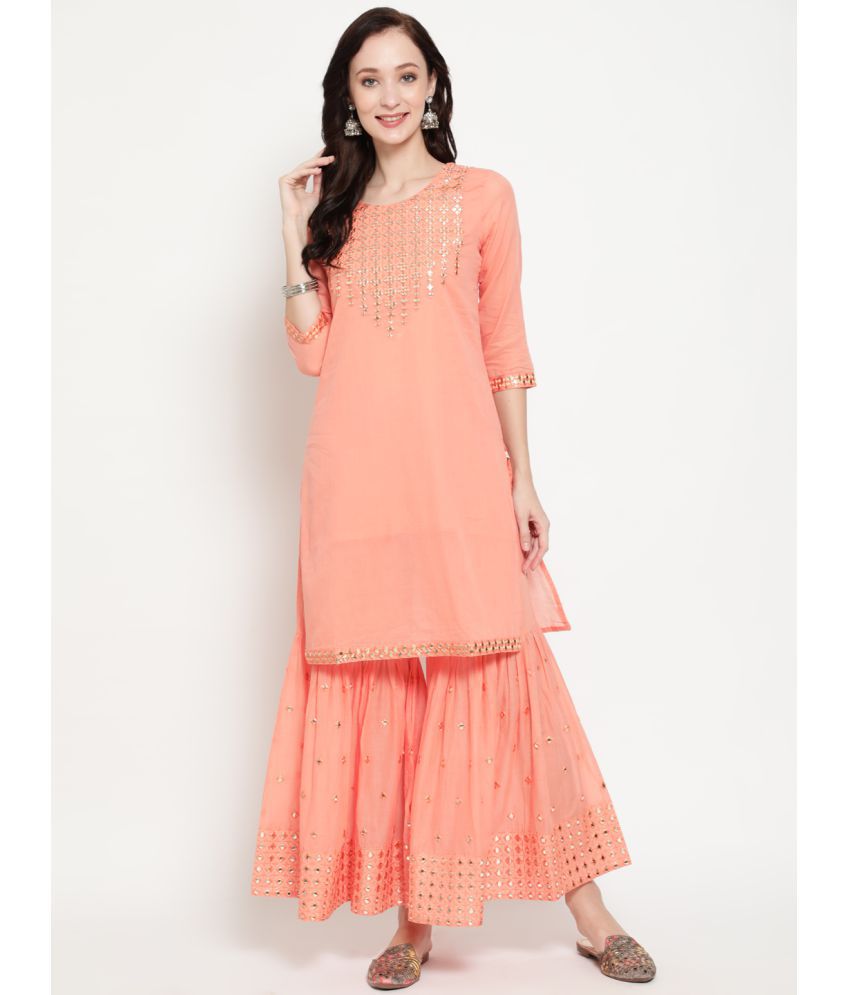     			Antaran - Pink Straight Cotton Women's Stitched Salwar Suit ( Pack of 1 )