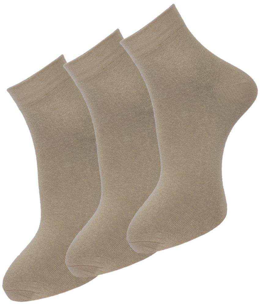     			Dollar - Cotton Blend Men's Solid Khaki Ankle Length Socks ( Pack of 3 )