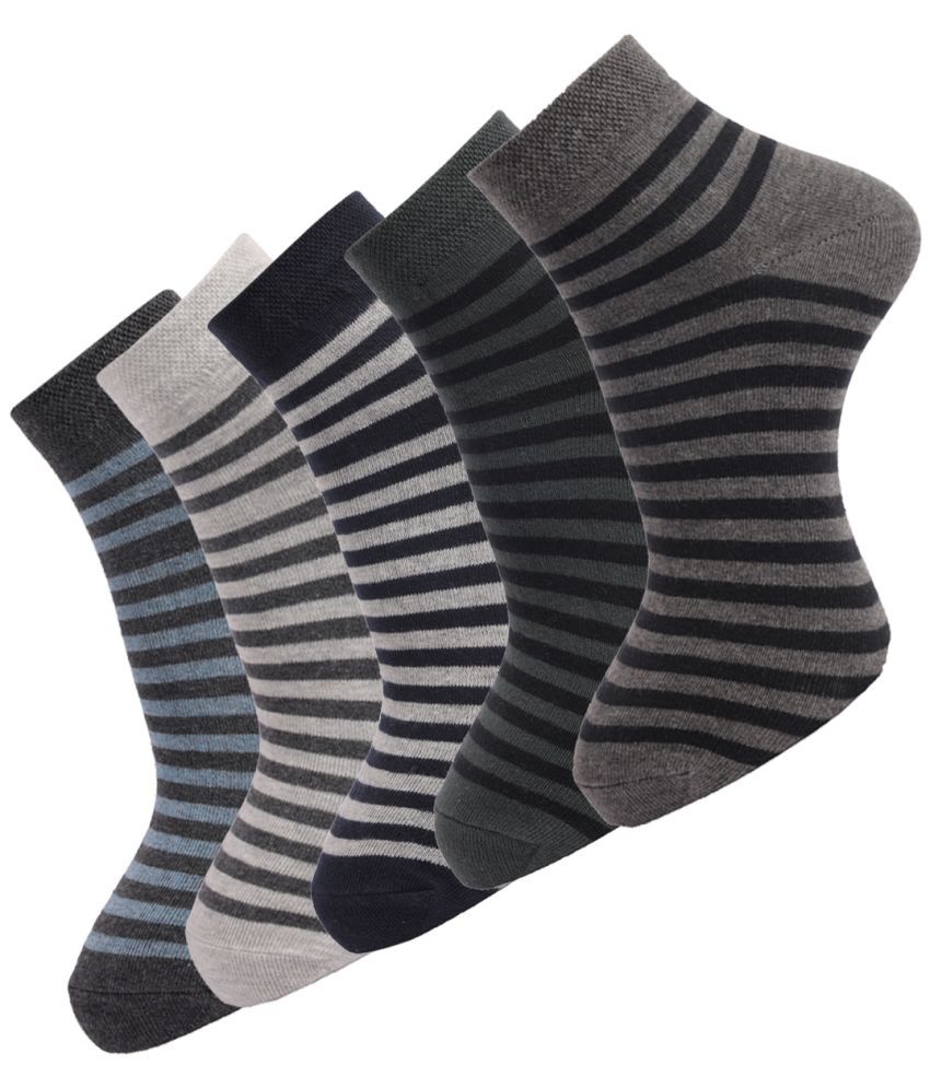     			Dollar - Cotton Blend Men's Striped Multicolor Ankle Length Socks ( Pack of 5 )