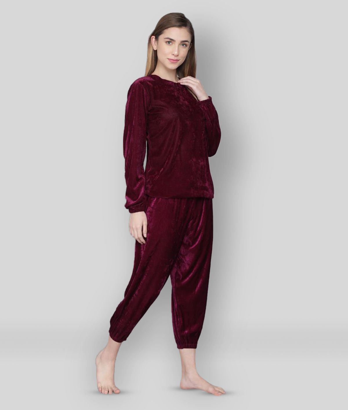 ladies velvet night suit