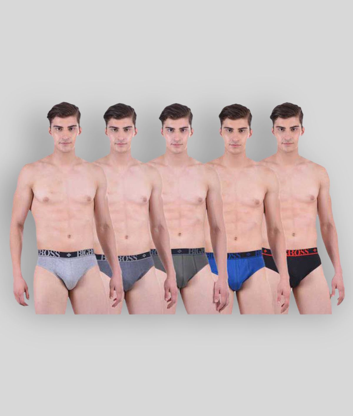     			Pack of 5 Dollar Bigboss - Light Grey 100% Cotton Men's Briefs