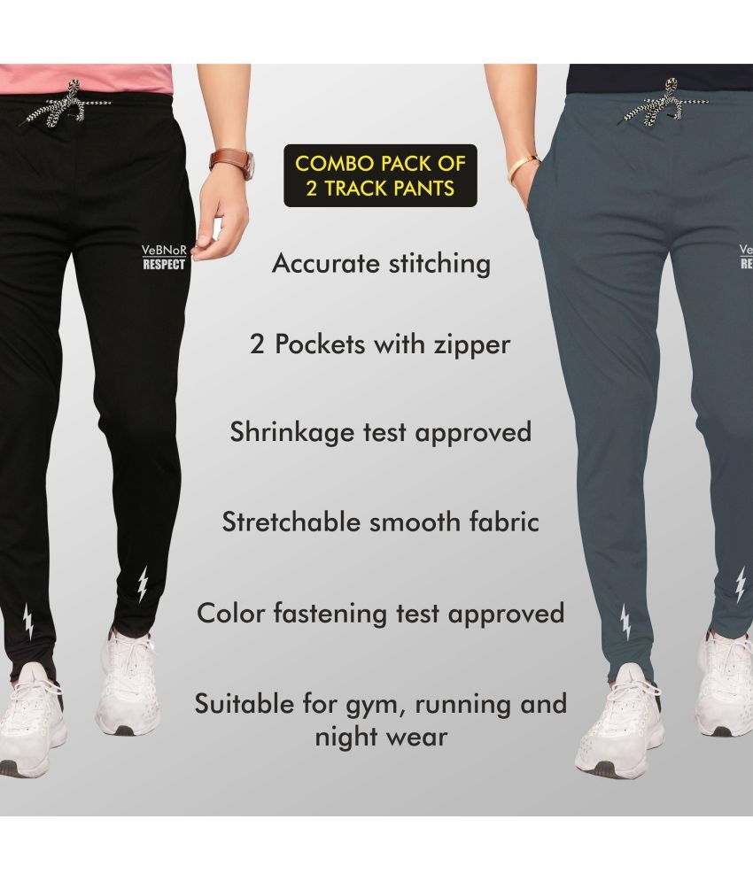 VeBNoR Multicolor Polyester Men's Trackpants ( Pack of 2 ) Buy