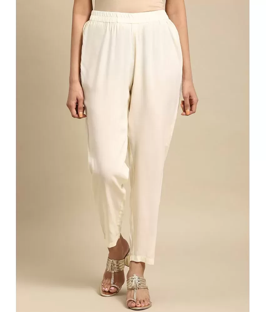 Buy Solid Light Gold Tulip Pant Online in India