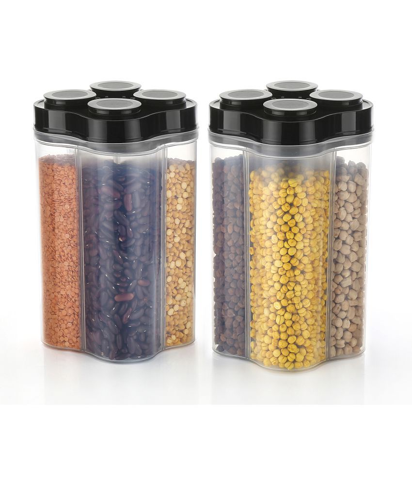     			Analog kitchenware - Black Polyproplene Spice Container ( Pack of 2 )