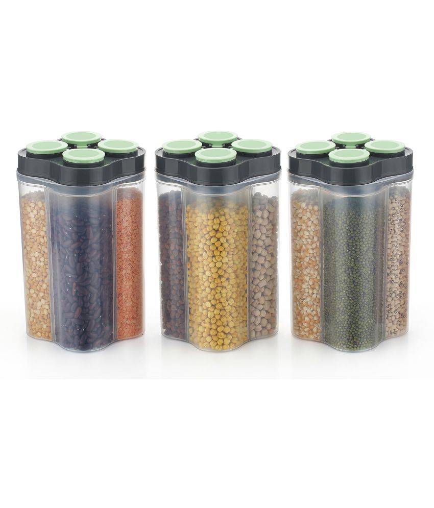    			Analog kitchenware - Green Polyproplene Dal Container ( Pack of 3 )