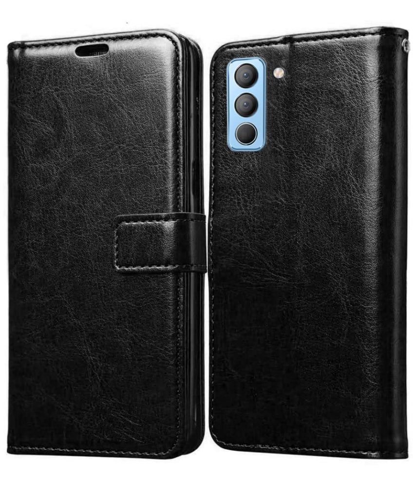     			Doyen Creations - Black Artificial Leather Flip Cover Compatible For Tecno Pop 5 Pro ( Pack of 1 )