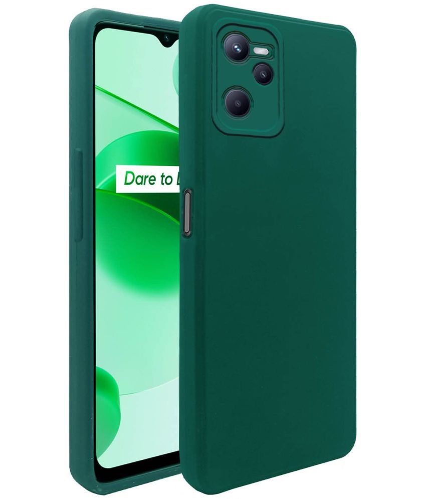     			Doyen Creations - Green Silicon Silicon Soft cases Compatible For Realme C35 ( Pack of 1 )