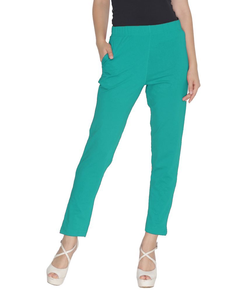     			Lux Lyra - Mint Green Cotton Women's Leggings ( Pack of 1 )