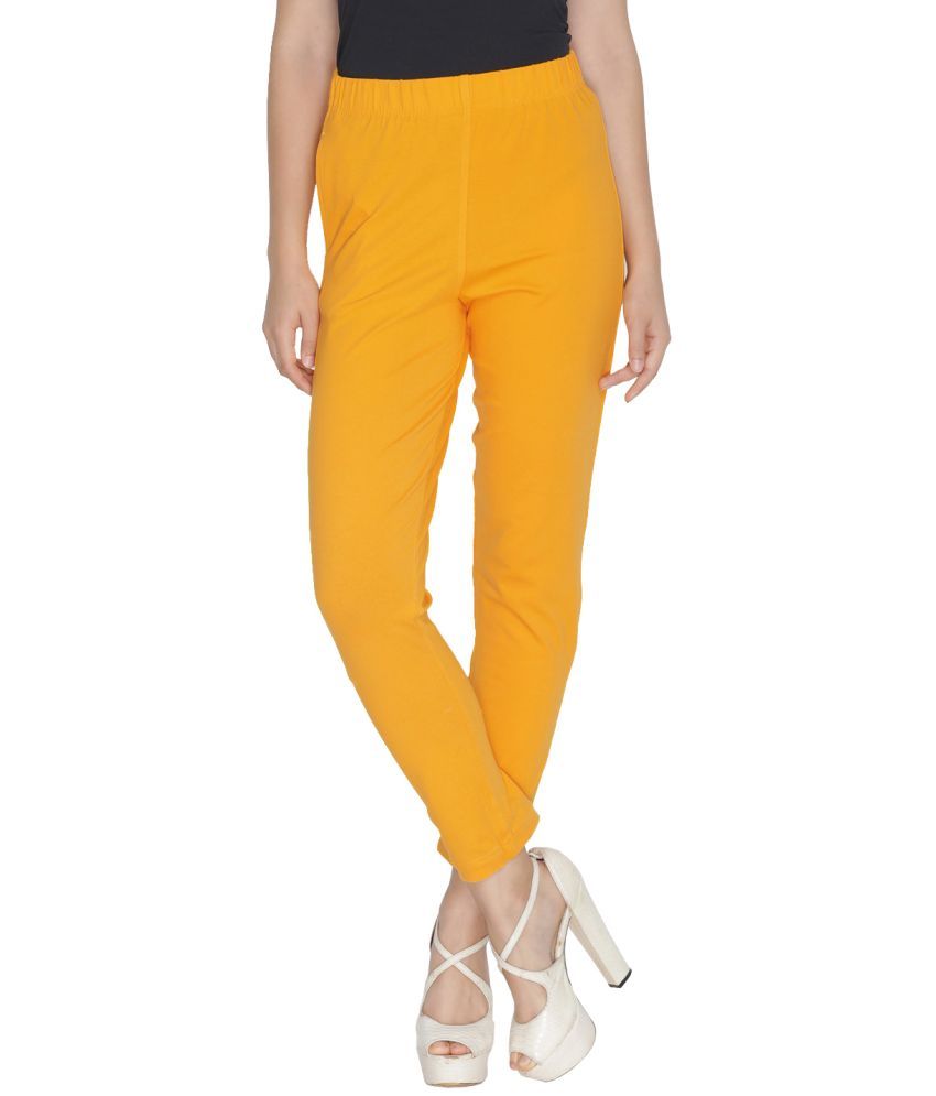     			Lux Lyra - Yellow Cotton Women's Leggings ( Pack of 1 )