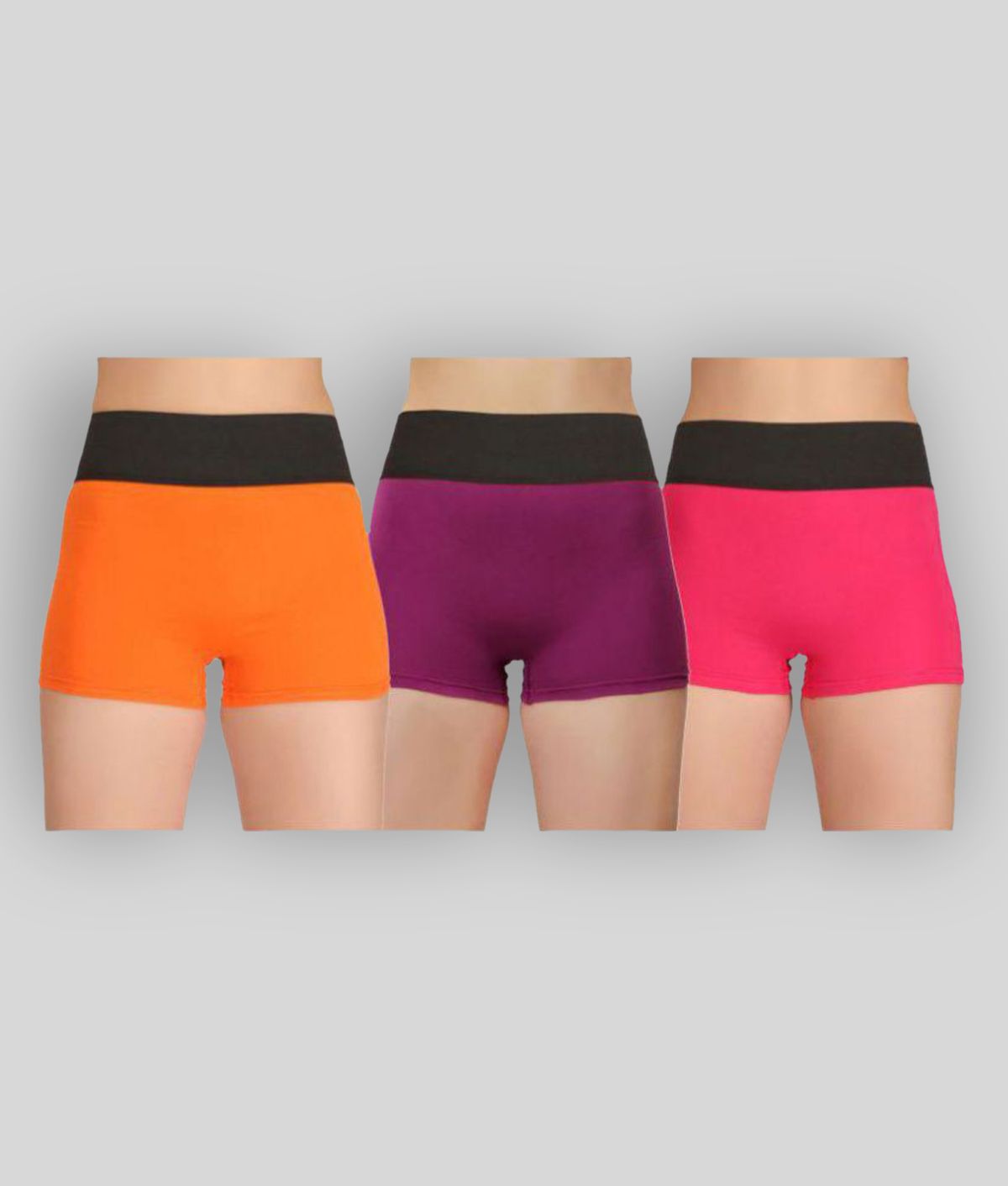     			Selfcare Pack of 3 Cotton Women's Boy Shorts ( Multi Color )