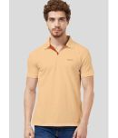 TAB91 Pack of 1 Polyester Regular Fit Solid Half Sleeves Men's Polo T Shirt ( Beige )