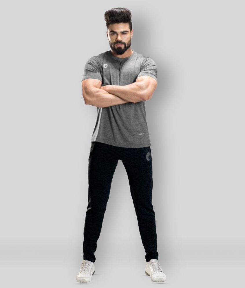 New Men Omtex - Grey Melange Cotton Regular Fit Mens Sports T-Shirt ( Pack of 1 ) - L 2025 at Sh
