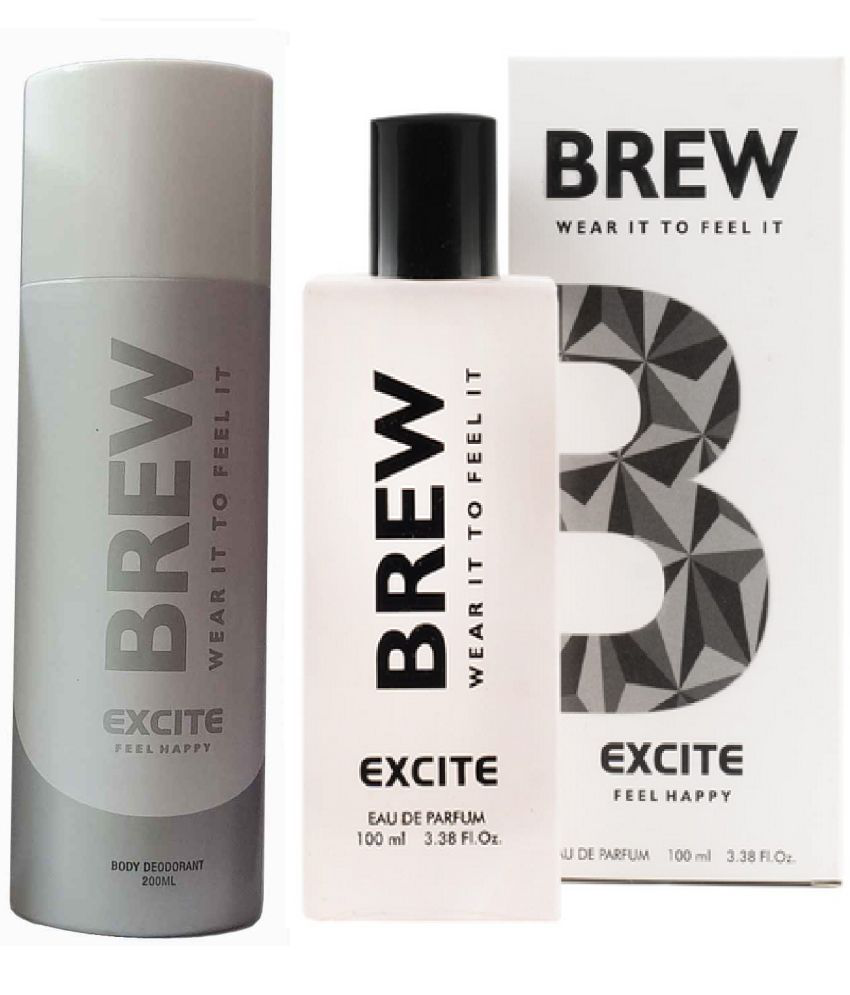     			Brew - EXCITE DEODORANT AND PERFUME Eau De Parfum (EDP) For Unisex 300ML ( Pack of 2 )