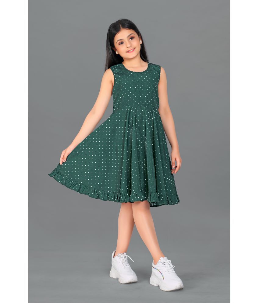     			Fashion Dream - Dark Green Polyester Girls A-line Dress ( Pack of 1 )