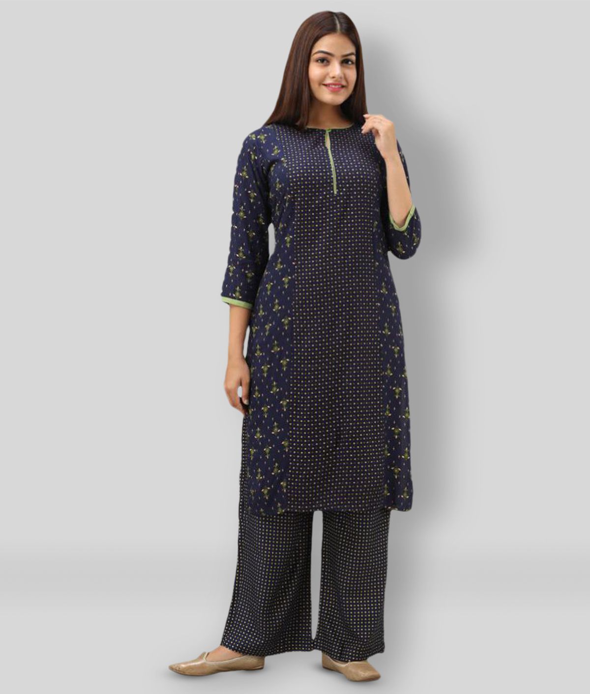     			SVARCHI - Blue Straight Viscose Women's Stitched Salwar Suit ( Pack of 1 )