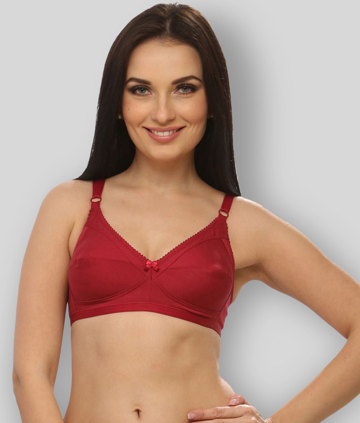     			Clovia - Maroon Cotton Blend Non Padded Women's Everyday Bra ( Pack of 1 )