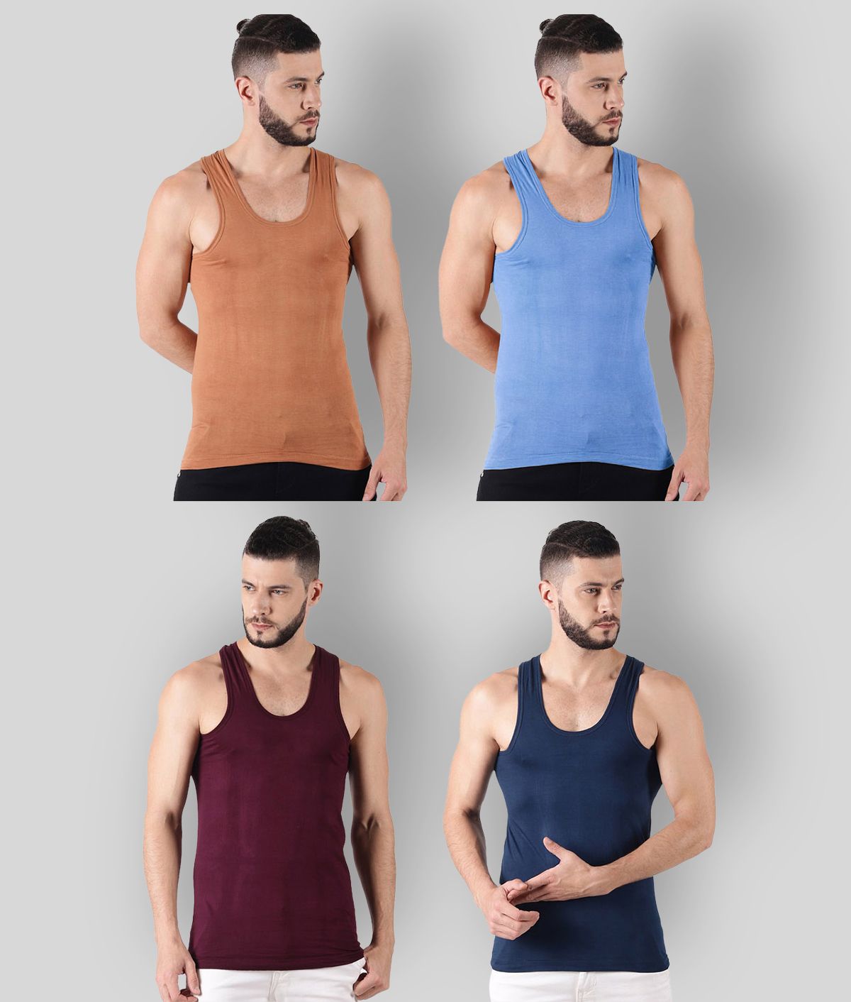     			Dollar - Multicolor Cotton Men's Vest ( Pack of 4 )