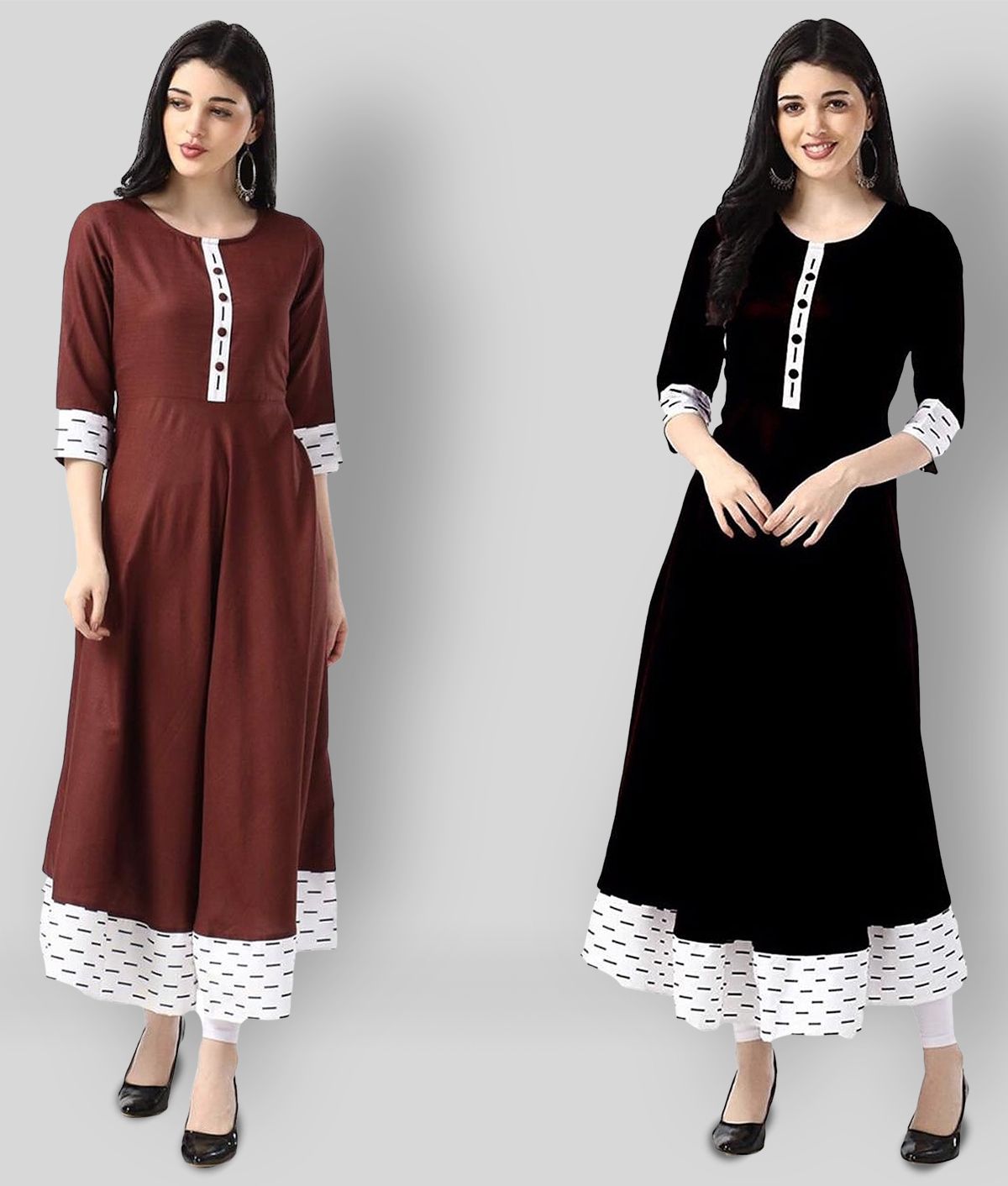     			Estela - Multicolor Cotton Women's Flared Kurti ( Pack of 2 )