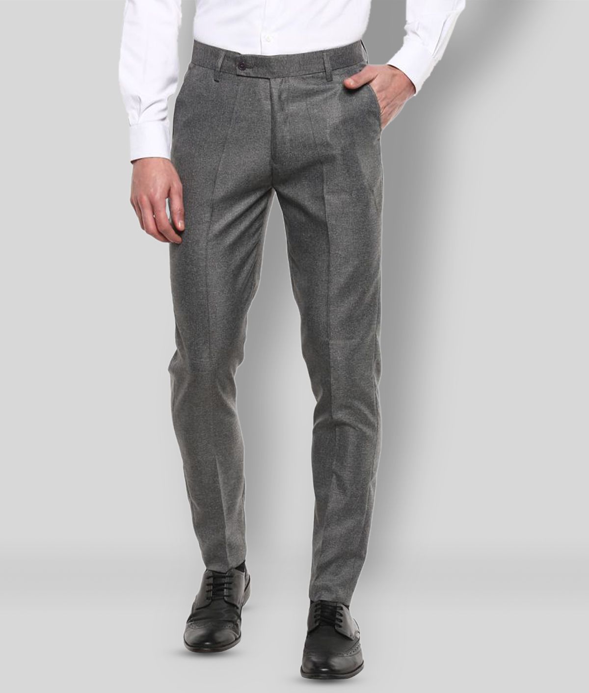     			Inspire Clothing Inspiration - Grey Polycotton Slim - Fit Men's Formal Pants ( Pack of 1 )