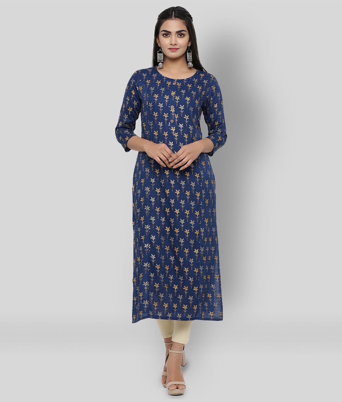     			KIPEK - Blue Rayon Women's Straight Kurti