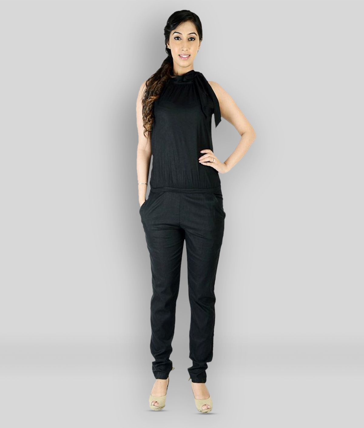     			Cottinfab - Black Rayon Regular Fit Women's Jumpsuit ( Pack of 1 )