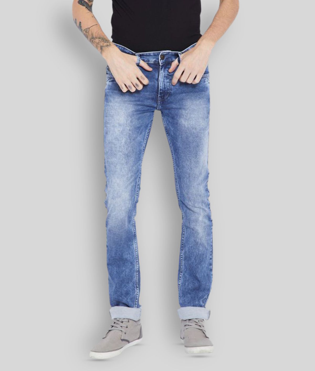     			Duke - Blue Cotton Blend Slim Fit Men's Jeans ( Pack of 1 )
