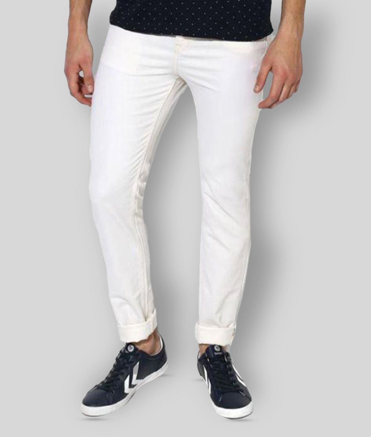     			HALOGEN - White Denim Slim Fit Men's Jeans ( Pack of 1 )