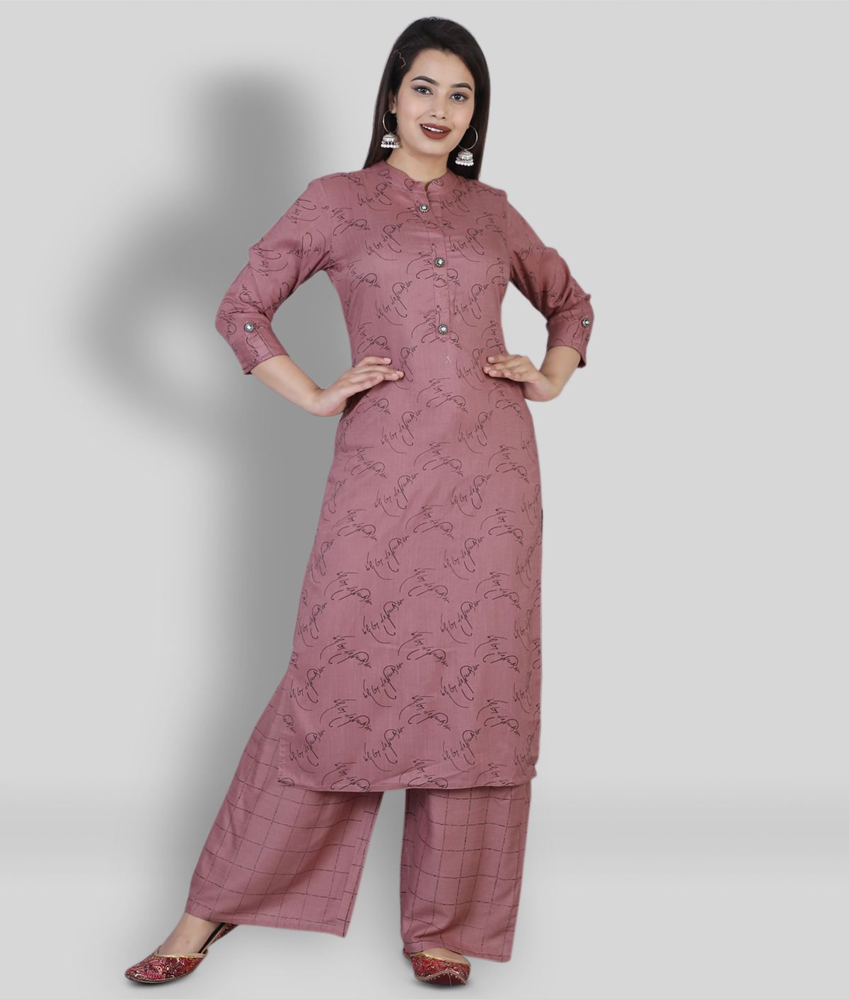     			HIGHLIGHT FASHION EXPORT - Pink Straight Rayon Women's Stitched Salwar Suit ( Pack of 1 )